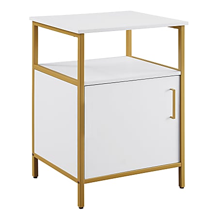 Office Star™ Modern Life Utility Table With Storage, 30”H x 21”W x 18”D, White