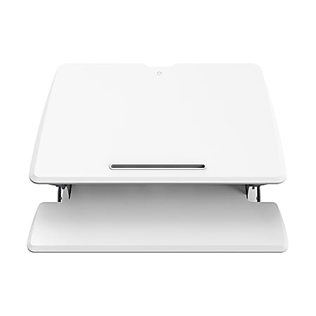 OFM Height-Adjustable Sit-To-Stand Desktop Riser With Keyboard Tray, White