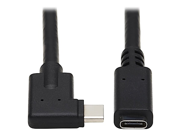 Eaton Tripp Lite Series USB-C Extension Cable (M/F) - USB 3.2 Gen 2 (10Gbps), Thunderbolt 3 Compatible, Right-Angle Plug, 20 in. (0.5 m)