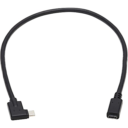 Eaton Tripp Lite Series USB-C Extension Cable (M/F) - USB 3.2 Gen 2 (10Gbps), Thunderbolt 3 Compatible, Right-Angle Plug, 20 in. (0.5 m)
