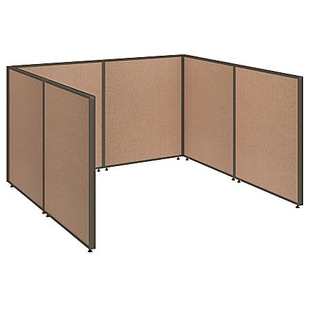 Bush Business Furniture ProPanels Single Open Cubicle Office, 43"H x 76"W x 74"D, Harvest Tan, Standard Delivery