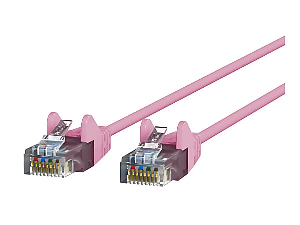 Belkin Slim - Patch cable - RJ-45 (M) to RJ-45 (M) - 1 ft - UTP - CAT 6 - molded, snagless - pink