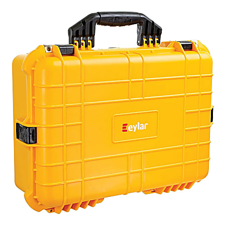 eylar Polypropylene SA00002 Large Waterproof And Shockproof Gear Hard Case With Foam Insert, 8-1/8”H x 15-13/16”W x 20-5/16”D, Yellow