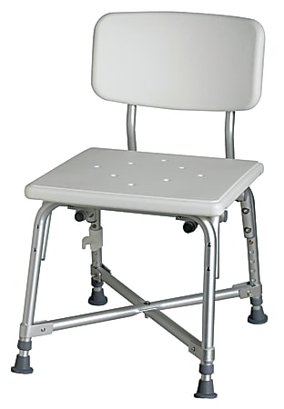Medline Bariatric Aluminum Bath Bench With Back, White