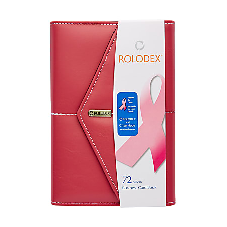 Rolodex Pink At Work Business Card Book 72 Card Capacity - Office Depot