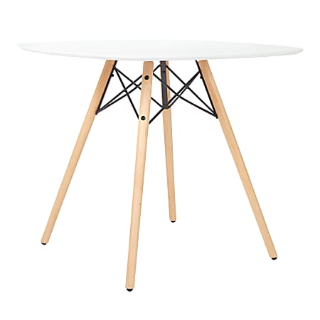Office Star™ Allen Circle Dining Table, 30-7/16”H x 35-7/16”W x 35-7/16”D, White