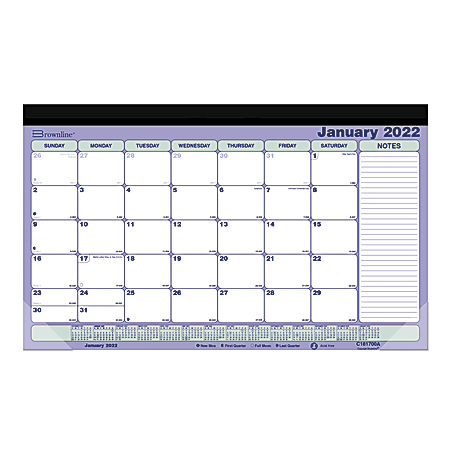 Brownline® Monthly Magnetic Desk Pad Calendar, 17-3/4" x 10-7/8", Blue/White, January To December 2023, C181700A