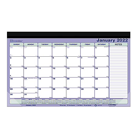 Brownline® Monthly Magnetic Desk Pad Calendar, 17-3/4" x