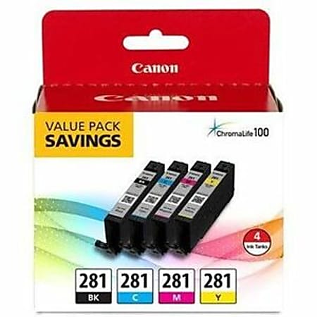 Canon CLI 281 ChromaLife 100 Black And Cyan Magenta Yellow Ink