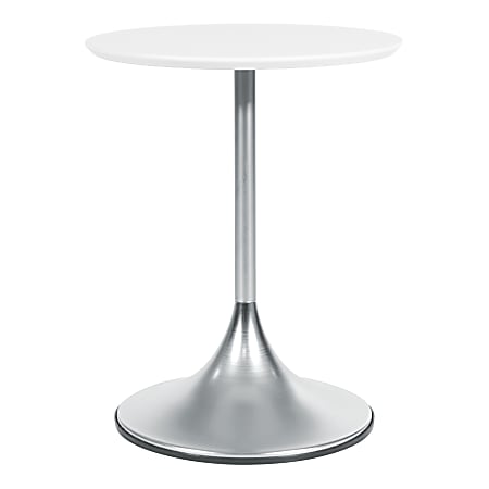 Office Star™ Flower Side Table, 22-7/16”H x 17-3/4”W x 17-3/4”D, White/Nickel