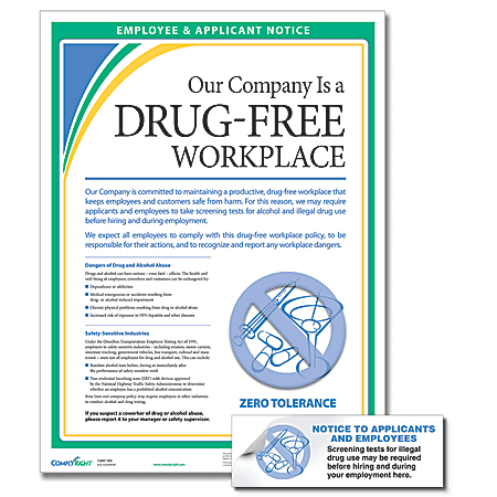 ComplyRight™ Drug-Free Workplace Poster And Sticker Bundle, English