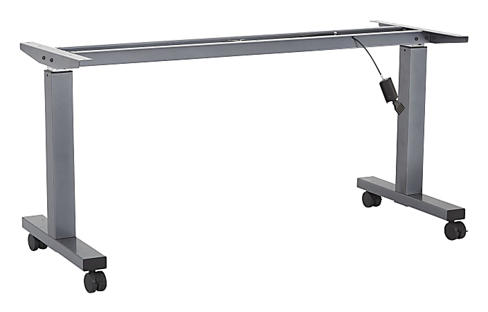 Office Star™ Steel Frame For Height-Adjustable Table, 42-1/4"H x 58-1/4"W x 24"D, Titanium