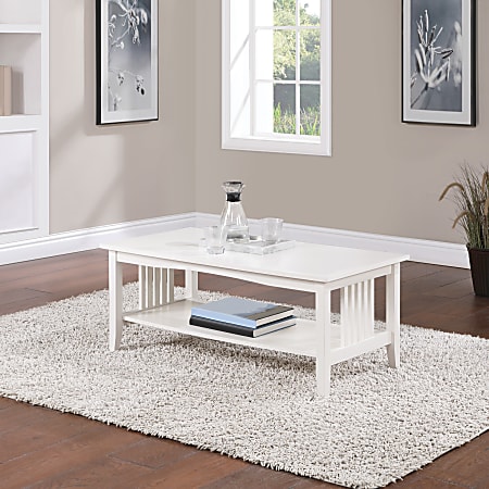 Office Star Sierra Coffee Table 16 34 H x 40 12 W x 20 D White