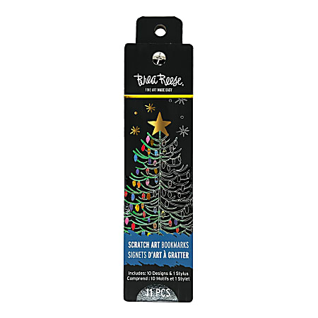 Brea Reese Scratch Art Bookmarks, Bright Watercolors, Set Of 11 Pieces