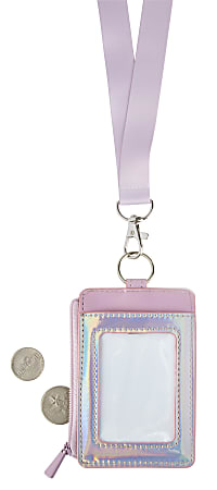 Office Depot® Brand Fashion Lanyard With Badge/Card ID Holder, Holographic
