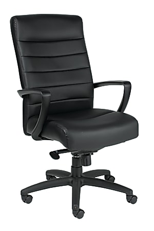 Mammoth Office Products Ergonomic Bonded Leather High-Back Executive Chair, Black