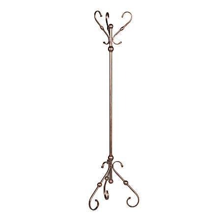 Southern Enterprises Multipurpose Decorative Coat Rack, Lourdes Hall Tree, 71"H x 20 1/2"W x 17 1/2"D, Bronze