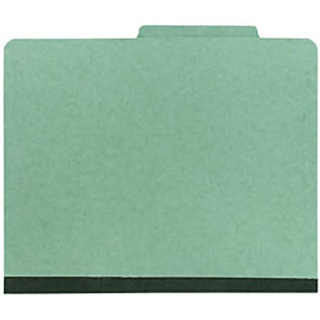 Office Depot® Brand Pressboard Classification Folder, 1 Divider, 4 Partitions, 1/3 Cut, Letter Size, 30% Recycled, Green