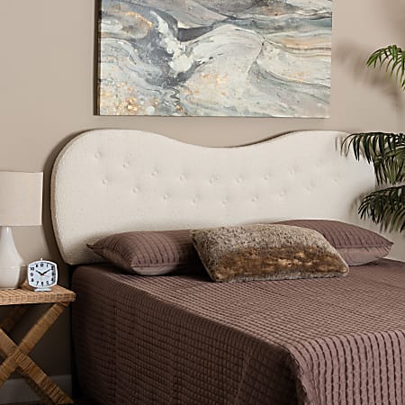 Baxton Studio Brantley Modern Boucle Fabric Queen Size Headboard