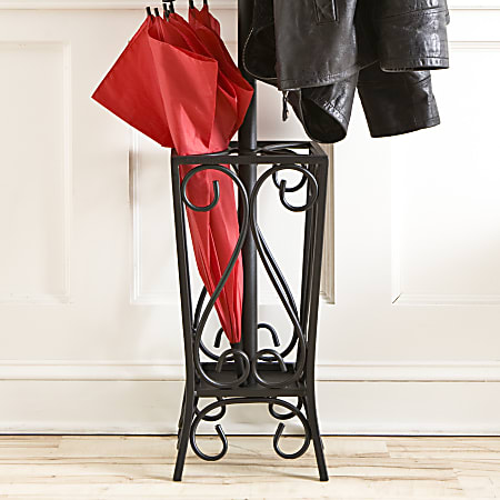 Southern Enterprises Multipurpose Decorative Coat Rack Hall Tree 69 H x 13 W x 13 D Black ODP Business Solutions