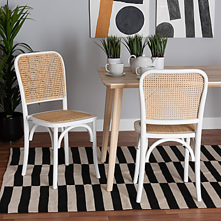Luca beech and rattan dining chair deals