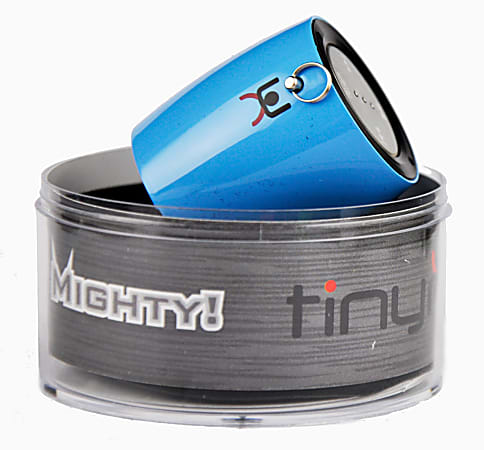 tinyMite™ M80 Mini Bluetooth® Wireless Speaker and Hands-Free Speakerphone, 4.45"H x 2.72"W x 2.72"D, Blue