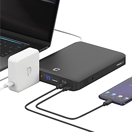 ChargeTech Portable AC Battery Pack - For Smartphone, Tablet PC, Notebook, Light, Speaker, Drone, TV, Radio, MacBook, Camera, CPAP Machine, ... - 40200 mAh - 3.10 A - 5 V DC, 120 V AC Output - 24 V DC Input - 2 x - Black