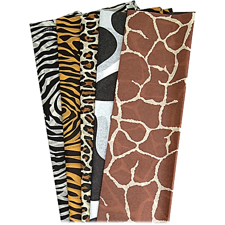 Hygloss Animal Print Designer Tissue Paper - Craft, Decoration, Gift-wrapping, Collage - 20 Piece(s) - 30" x 20"21" - Animal Print - 20 / Pack - Assorted