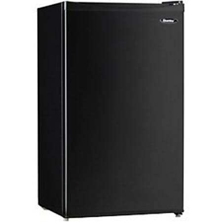 Danby Compact Refrigerator - 3.20 ft³ - Manual Defrost - Reversible - 2.88 ft³ Net Refrigerator Capacity - 218 kWh per Year - Black - Smooth - Built-in