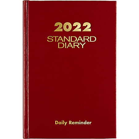 AT-A-GLANCE® 2022 Standard Diary With Daily Reminder, 5 1/2" x 8", Red