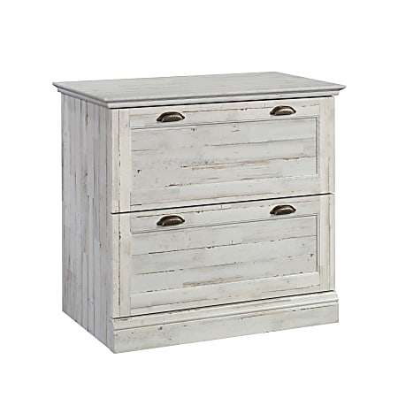 Sauder® Barrister Lane 32-3/8"W x 19-1/2"D Lateral 2-Drawer File Cabinet, White Plank