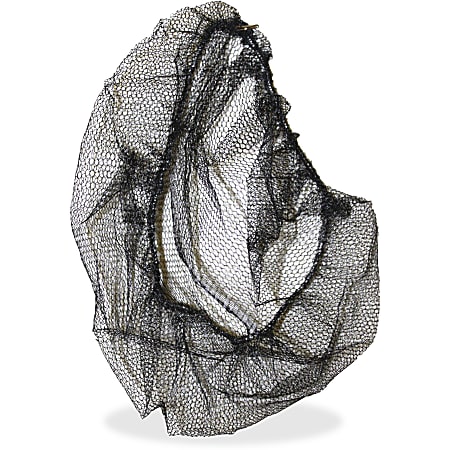 Genuine Joe Black Nylon Hair Net - Recommended for: Food Handling, Food Processing - Large Size - 21" Stretched Diameter - Contaminant Protection - Nylon - Black - Comfortable, Lightweight, Durable, Tear Resistant - 100 / Pack