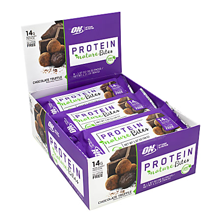 Optimum Nutrition Protein Nature Bites, Chocolate Truffle, 1.97 Oz, Box Of 9 Bars