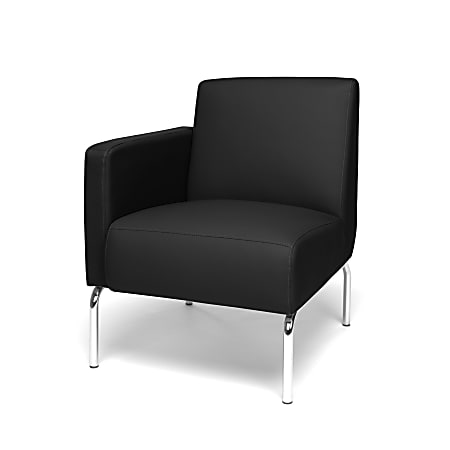 OFM Triumph Series Right Arm Modular Lounge Chair, Black/Chrome