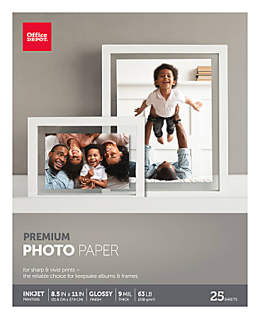 Office Depot Brand Premium Photo Paper Gloss Letter Size 8 12 x 11