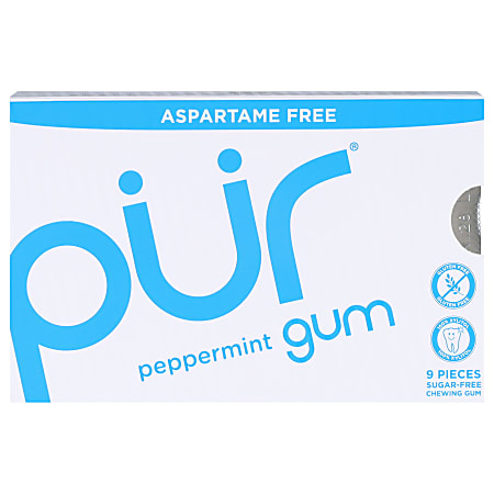 Pur Gum, Peppermint, 0.44 Oz, Total Qty 108