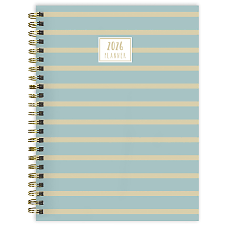 2026 TF Publishing Medium Weekly/Monthly Planner, 6-1/2” x 8”, Blue And Gold Lines, January To December