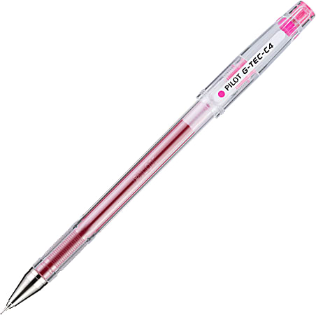 Pilot G-Tec-C Gel Pen, Ultra Fine Point, 0.4 mm, Translucent Barrel, Pink Ink