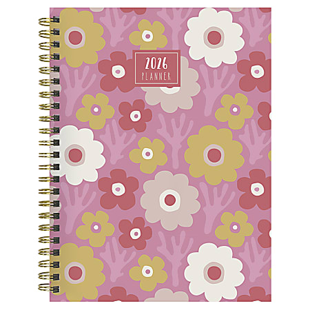 2026 TF Publishing Medium Weekly/Monthly Planner, 6-1/2” x 8”, Pink Pretty Petals, January To December