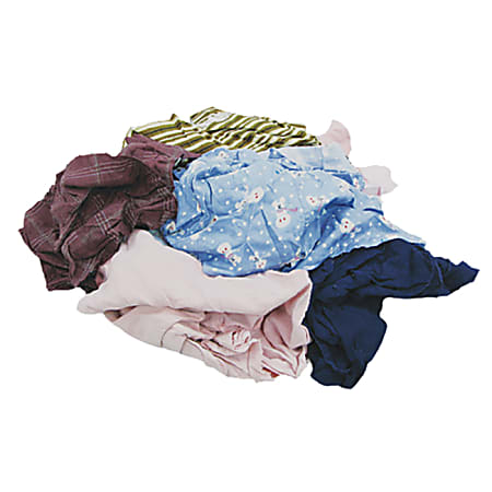 Hospeco Reclaimed Rags, 11-3/4”H x 9-5/16”D, Multicolor, Pack Of 25 Rags