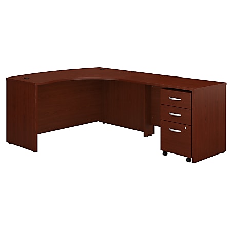 Bush Business Furniture Components Right-Handed L-Shaped Desk With Mobile File Cabinet, Mahogany, Standard Delivery