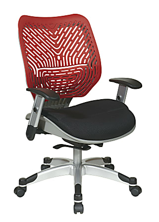 Office Star™ Unique Self-Adjusting SpaceFlex Mid-Back Managers Chair, Raven