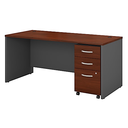 Bush Business Furniture Components 66"W x 30"D Office Desk With Mobile File Cabinet, Hansen Cherry, Standard Delivery