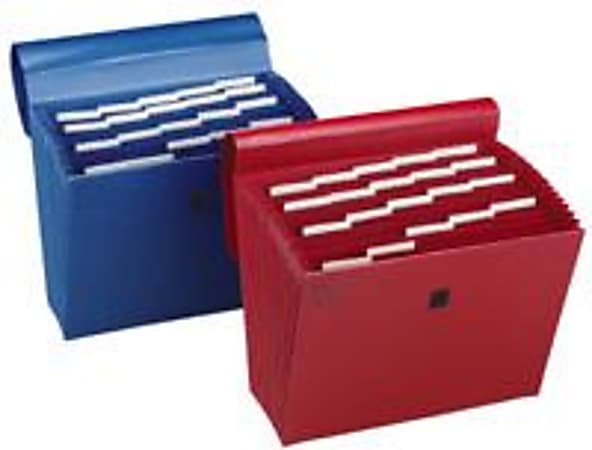 Wilson Jones® ColorLife® Insertable Tab Expanding File With Flap, 21 Pockets, Letter Size, 50% Recycled, Dark Blue