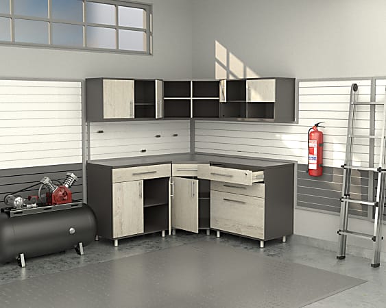 Inval America Kratos 126 W Corner Garage Cabinet Set