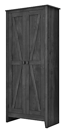 Ameriwood Home Farmington 31 1 2 Wide Storage Cabinet 4 Shelves Rustic Gray