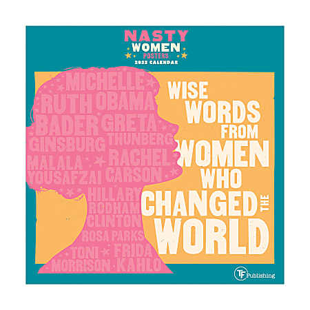 TF Publishing Inspirational Mini Wall Calendar, 7" x 7", Nasty Women, January To December 2022