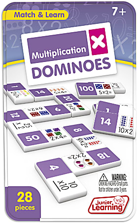 Junior Learning Match And Learn Multiplication Dominoes, Purple, Grades 2-3