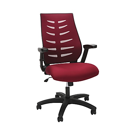 OFM Core Collection Model 530 Mesh Mid-Back Office Chair, Burgundy/Black
