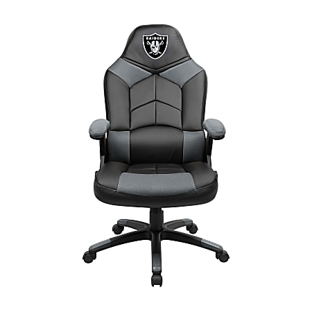 Imperial NFL Faux Leather Oversized Computer Gaming Chair, Las Vegas Raiders